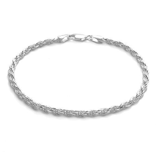 Dazzling Rope Bracelet 3mm/060 Gauge - 2 Lengths | Wholesale Sterling Silver Jewelry | Main