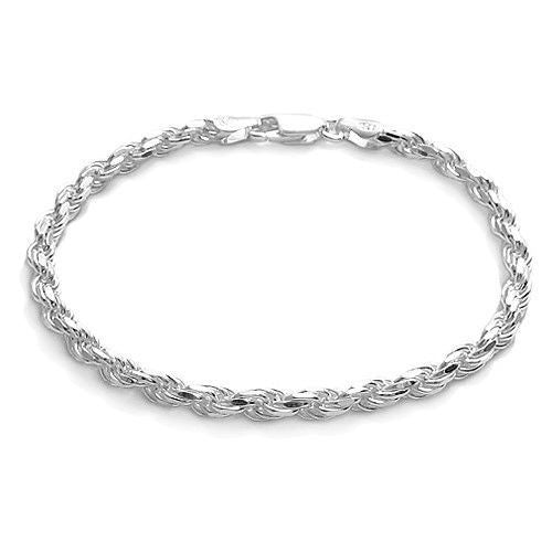 Dazzling Rope Bracelet 5mm/100 Gauge - 2 Lengths | Wholesale Sterling Silver Jewelry | Main