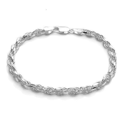 Dazzling Rope Bracelet 4mm/080 Gauge - 2 Lengths | Wholesale Sterling Silver Jewelry | Main