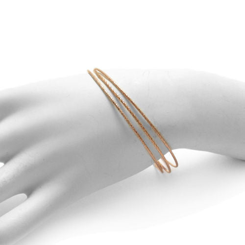 Pretty Faceted Round Rose Gold Bangle Bracelets - 7.5 Inch | Wholesale 925 Sterling Silver Jewelry | Alternate