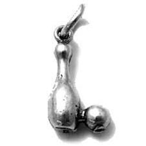 Bowling Pin and Ball Charm in Sterling Silver