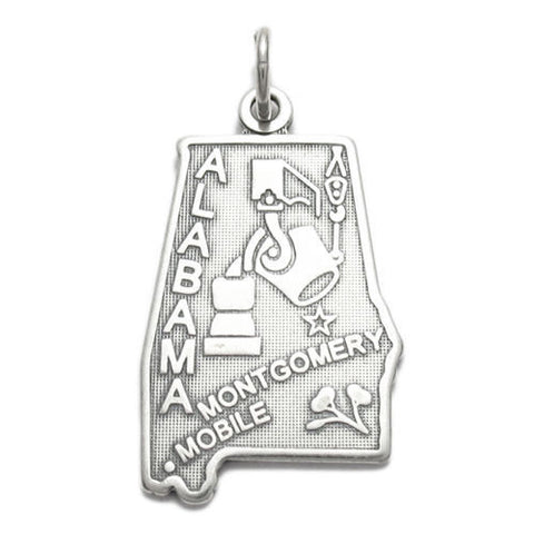 Alabama State Charm in Sterling Silver