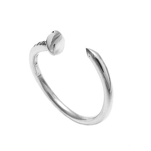 Genuinely realistic curved nail ring. Wholesale Sterling Silver Rings. Main photo.