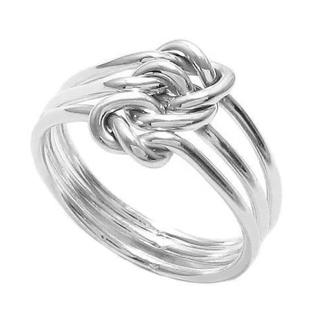 Triple Band Triple Love Knot Ring in Sterling Silver