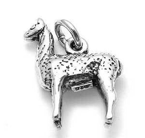 Llama Charm in 3D Sterling Silver.