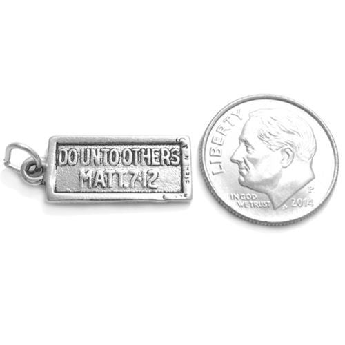 Matthew 7:12-Golden Rule Two Sided Charm in Sterling Silver