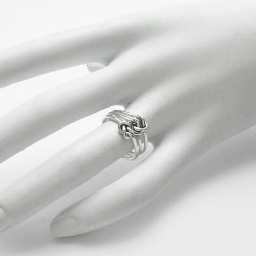 Triple Band Triple Love Knot Ring in Sterling Silver
