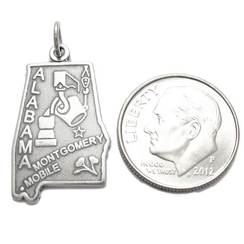 Alabama State Charm in Sterling Silver