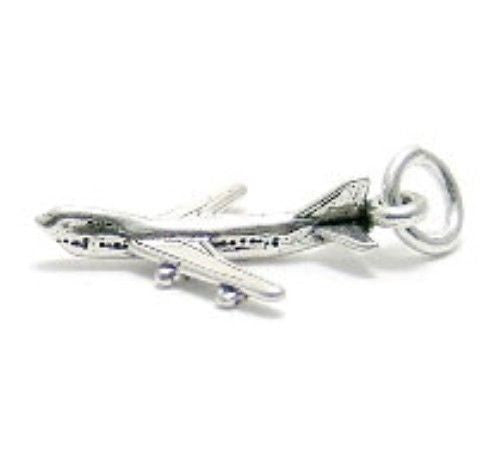 747 Jumbo Jet Charm. Sterling Silver