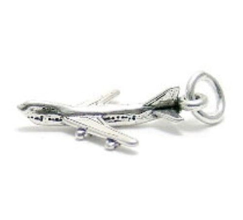 747 Jumbo Jet Charm. Sterling Silver