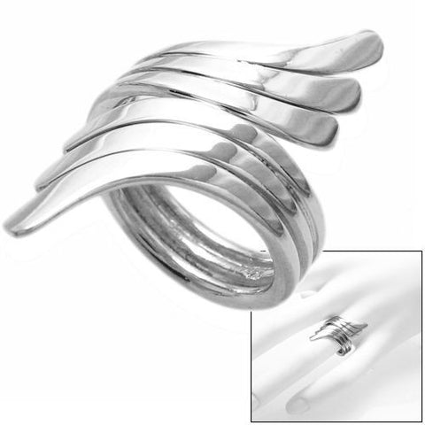 Graceful and imaginative interpretation of angel wings. Wholesale Sterling Silver Rings. Main photo.