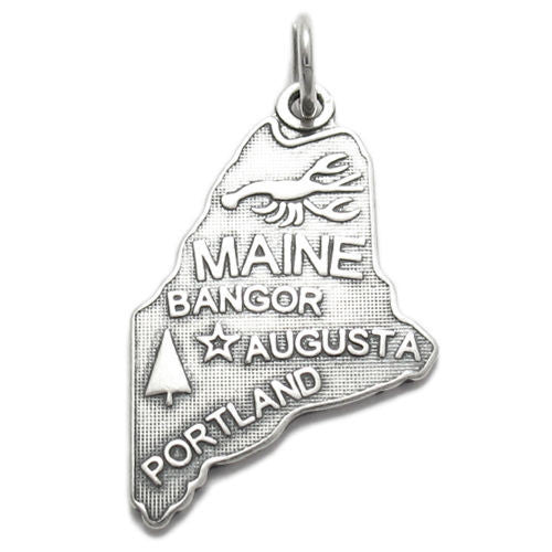 Maine State Charm in Sterling Silver