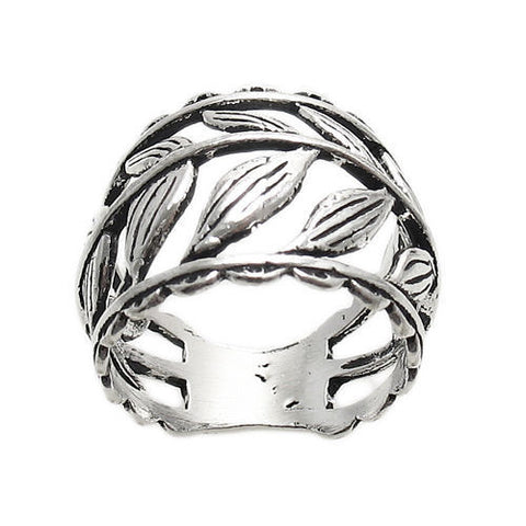 Beautiful and unique ring of sculpted fern leaves. Wholesale Sterling Silver Rings. Main photo.