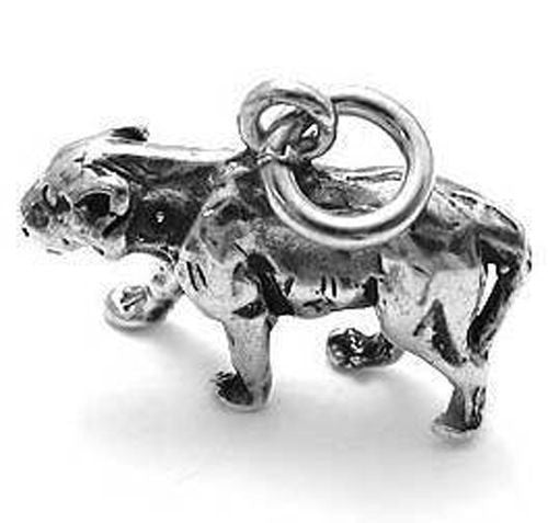 Panther Charm in 3D Sterling Silver.