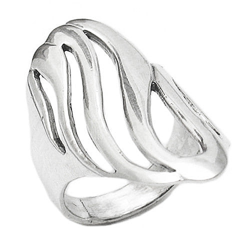 Unique Stylish Long Artistic Waterfall Ring. Wholesale Sterling Silver Ring. Main photo.