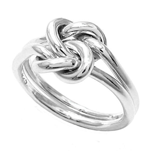 Intricate Women's Tangled Double Love-Knot Ring in Sterling Silver. Wholesale Sterling Silver Rings.