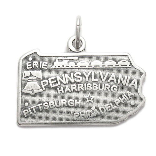 Pennsylvania State Charm in Sterling Silver