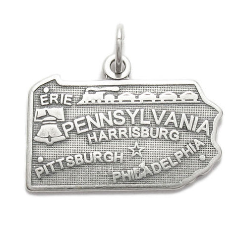 Pennsylvania State Charm in Sterling Silver