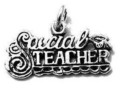 Classic "Special Teacher" Charm. Sterling Silver