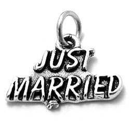"Just Married" Charm. Sterling Silver