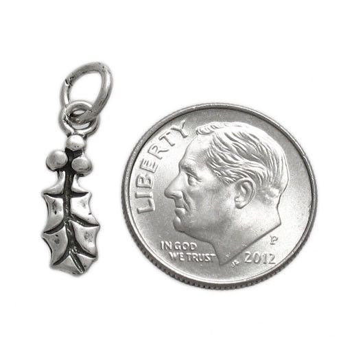 Holly Leaf Charm. Sterling Silver
