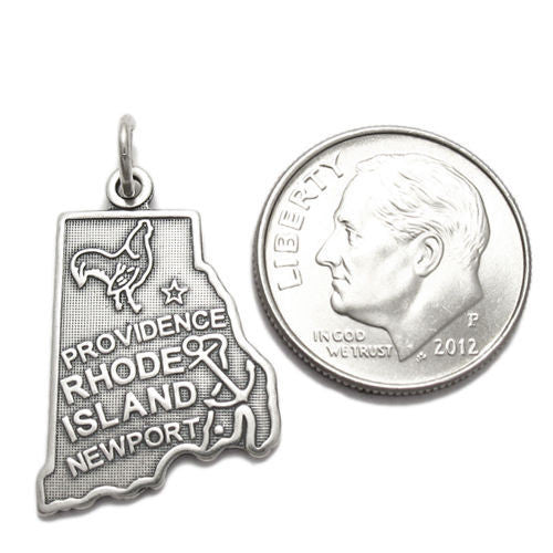 Rhode Island State Charm in Sterling Silver