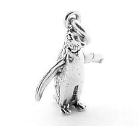 Emperor Penguin Charm in 3D Sterling Silver.