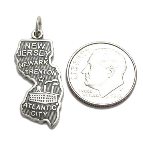 New Jersey State Charm in Sterling Silver