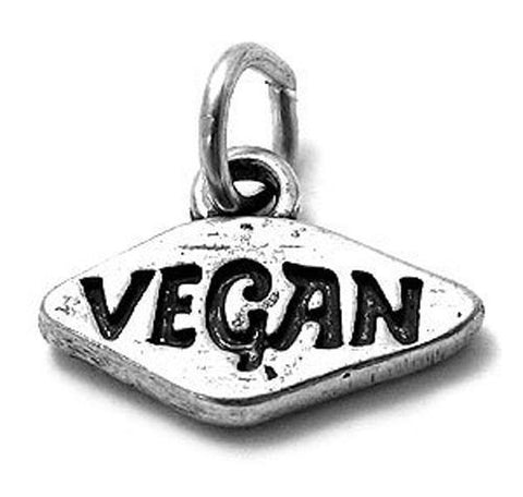 "Vegan" Charm in Sterling Silver