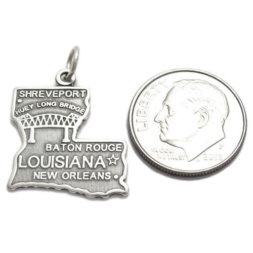 Louisiana State Charm in Sterling Silver