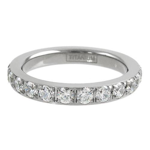 Stunning 2.0 Carat CZ Eternity Wedding Band Ring in Titanium