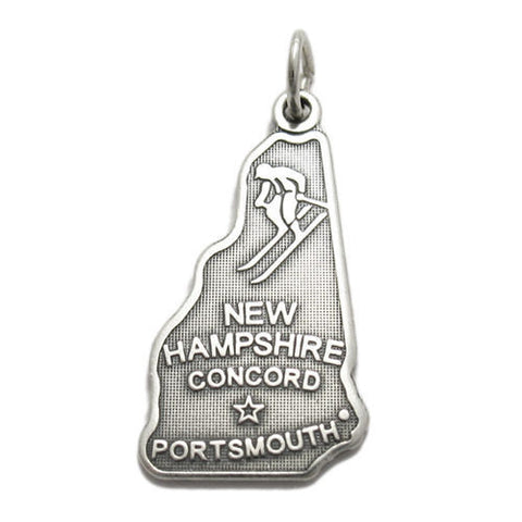 New Hampshire State Charm in Sterling Silver