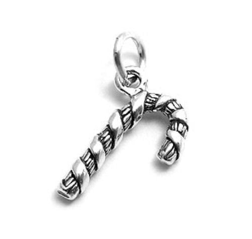 Candy Cane Charm. Sterling Silver