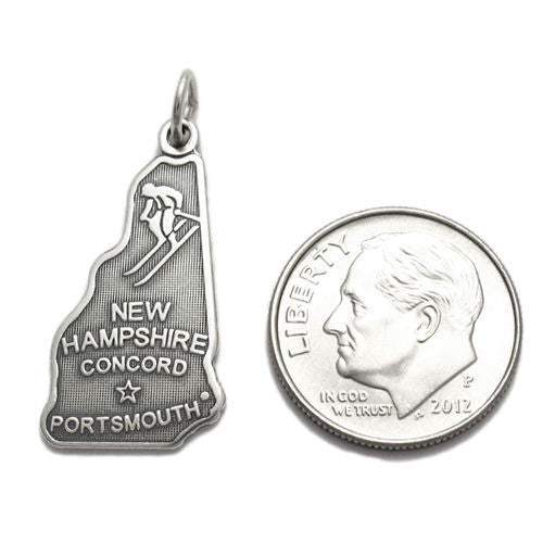 New Hampshire State Charm in Sterling Silver