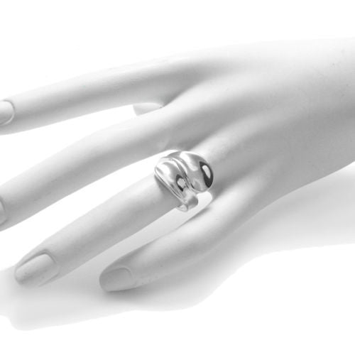 Sophisticated Art Deco inspired wrap ring with concave contours. Wholesale Sterling Silver Rings. On hand.