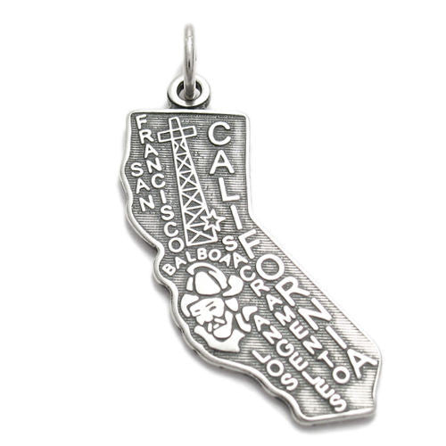 California State Charm in Sterling Silver