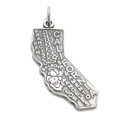 California State Charm in Sterling Silver