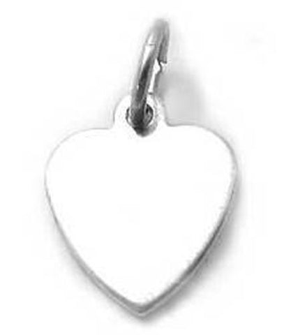 Small Flat Heart Charm. Sterling Silver