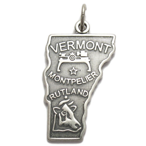 Vermont State Charm in Sterling Silver