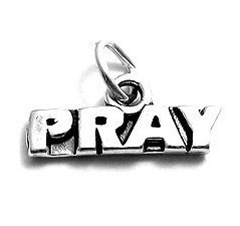 "Pray" Charm in Sterling Silver