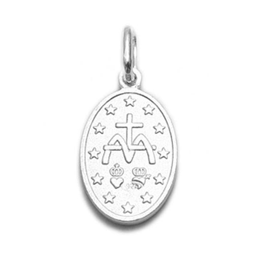St. Mary Miraculous Medal (35mm). Sterling Silver