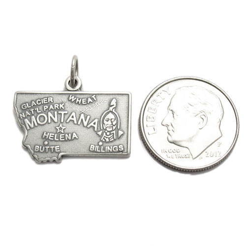 Montana State Charm in Sterling Silver