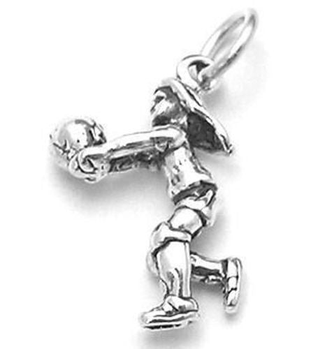 Girl Volleyball Player Charm in Sterling Silver