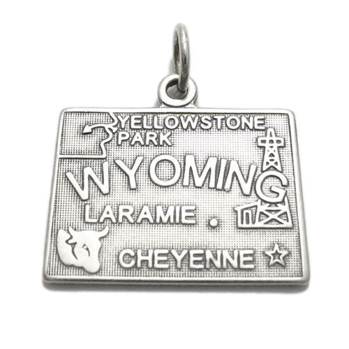 Wyoming State Charm in Sterling Silver