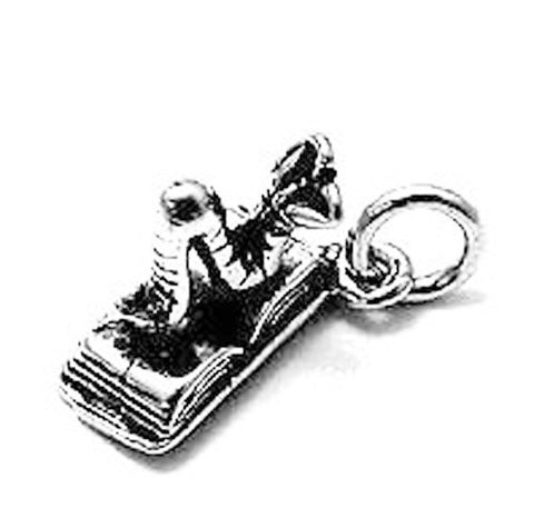 Bookworm Charm. Sterling Silver