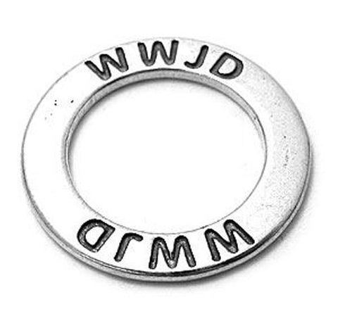 WWJD (What Would Jesus Do) Ring Charm in Sterling Silver