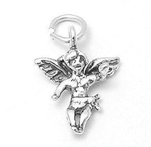 Smiling Baby Angel in Diaper Charm. Sterling Silver