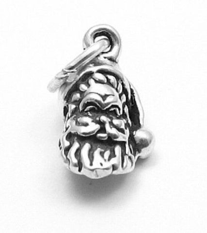 Jolly Santa Claus Charm. Sterling Silver