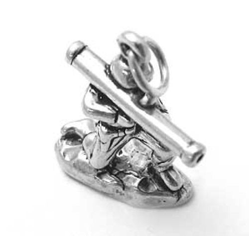 Soldier with Bazooka Charm. Sterling Silver