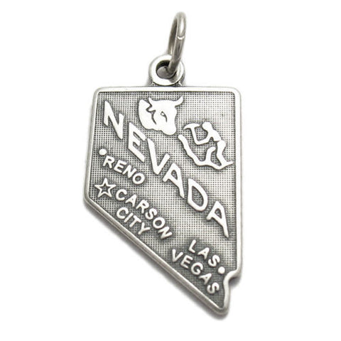 Nevada State Charm in Sterling Silver